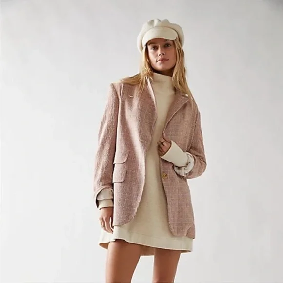 🏷️ BNWT Free People ‘Bowie’ Blazer (Ivory Combo) - Picture 1 of 13